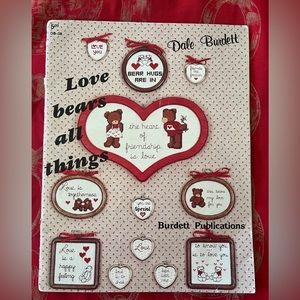 Love Bears All Things Cross Stitch Book Ducks Heart Dale Burdett 1984 Valentines